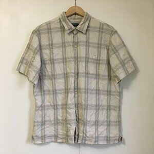 Van Heusen Plaid Seersucker Rayon Blend Button Down Shirt XL